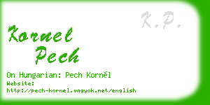 kornel pech business card
